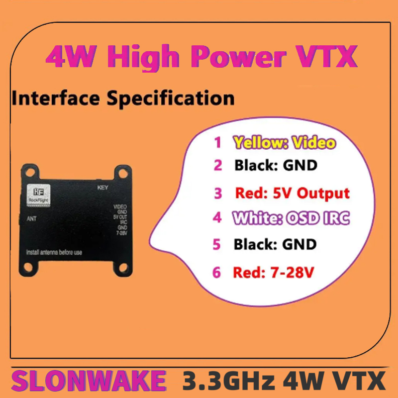 SLONWAKE FPV 3.3G 16CH 4000mW  - Drone Receiver review and price